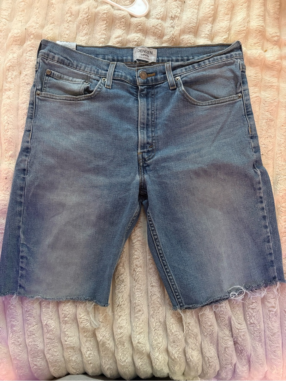 Levi's Faded Light Blue Cutoff Denim Shorts